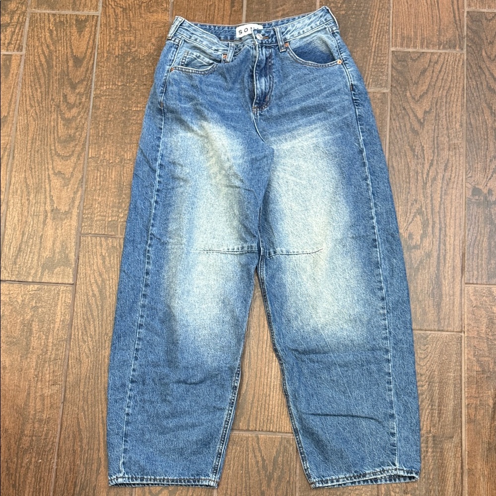 Blue Wide Leg Jeans